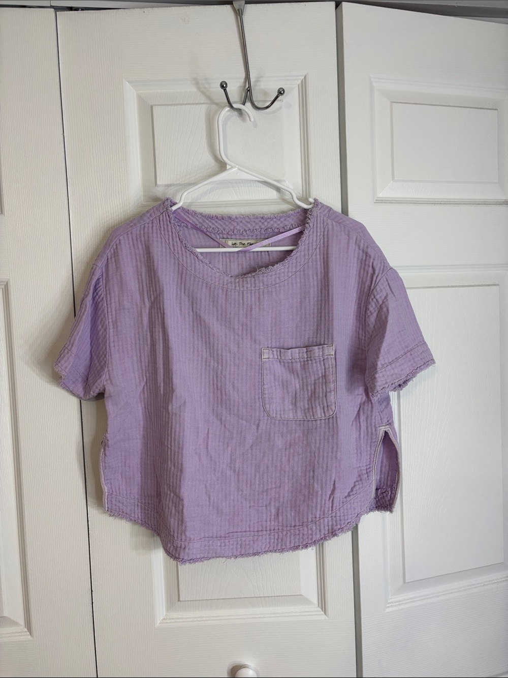 We The Free Lavender Short Sleeve Pocket Tee